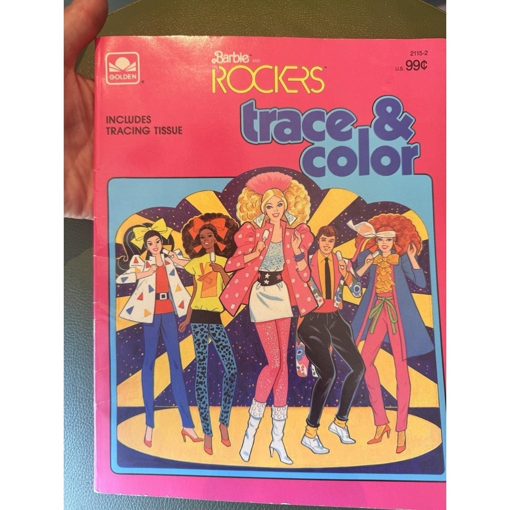 Vintage‎ 1986 Barbie and the Rockers Trace & Color Book UNUSED w/ Tracing Tissue